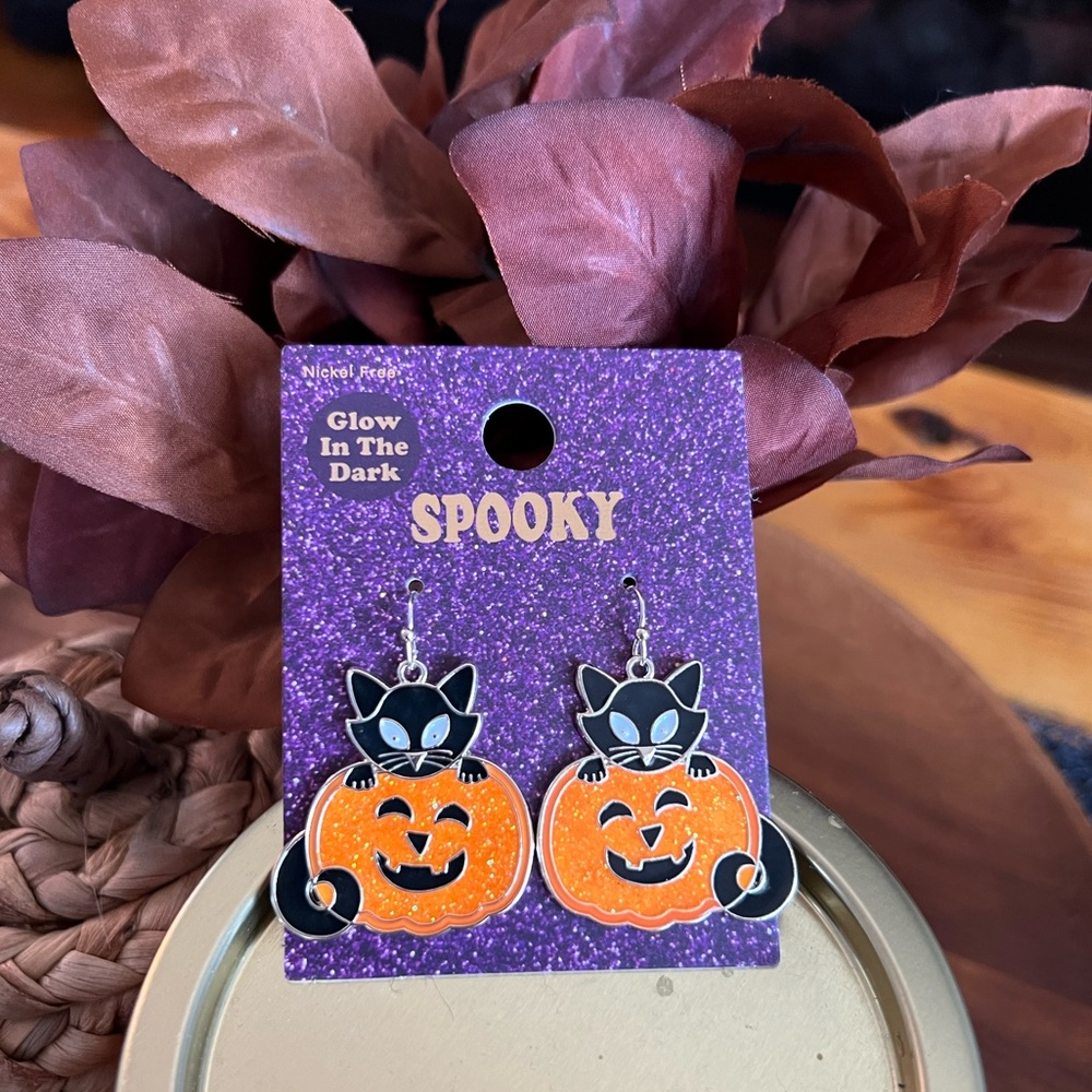 🎃Halloween Spooky Cat Pumpkin earrings🎃